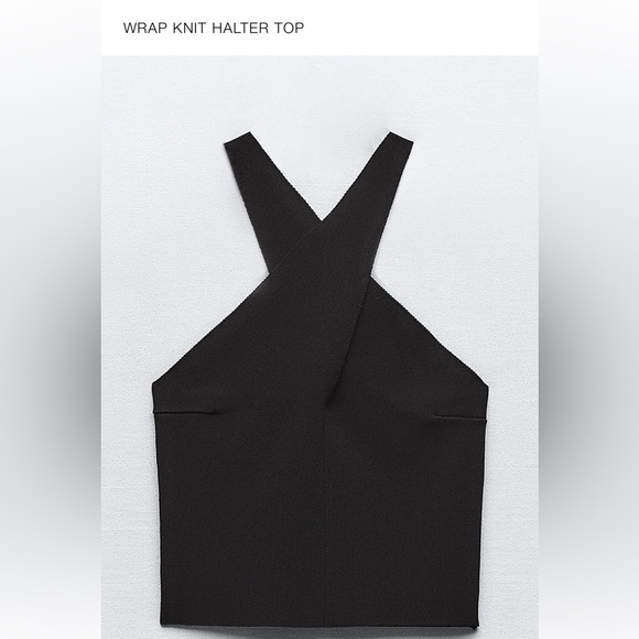 Zara Tops - Zara Black Wrap Knit Halter Top